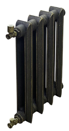 Чугунные радиаторы HEAT 500 мм, RetroStyle черный цвет, вид сбоку